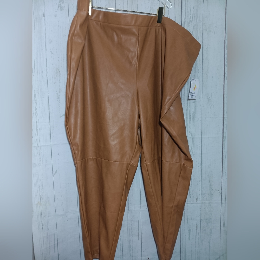 Sonoma pleather cognac pants NWT